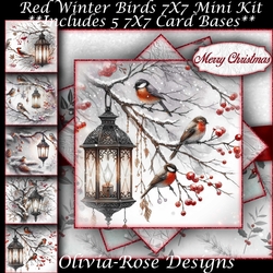 Red Winter Birds Mini Kit 7X7