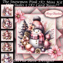 The Snowmen Pink Mini Kit 7X7