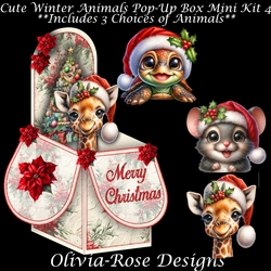 Cute Winter Animals Pop-Up Box Mini Kit 4