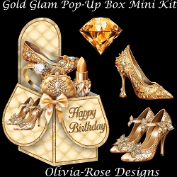 Gold Glam Pop-Up Box Mini Kit
