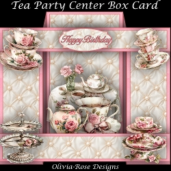 Tea Party Center Box Card Mini Kit