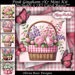 Pink Gingham Mini Kit 7X7