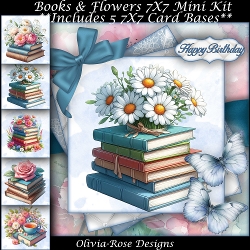 Books & Flowers Mini Kit 7X7