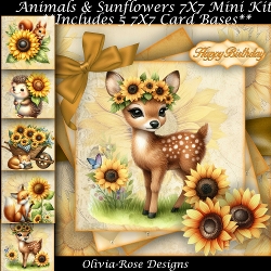 Animals & Sunflowers Mini Kit 7X7