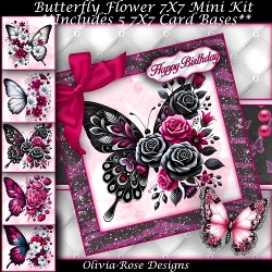 Butterfly Flowers Mini Kit 7X7