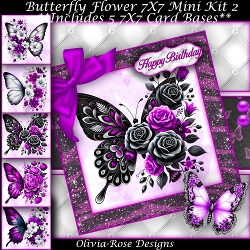 Butterfly Flowers Mini Kit 2 7X7