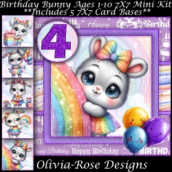 Birthday Bunny Ages 1-10 Mini Kit 7X7