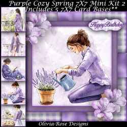 Purple Cozy Spring Mini Kit 2 7X7