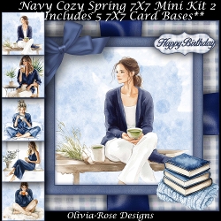 Navy Cozy Spring Mini Kit 2 7X7