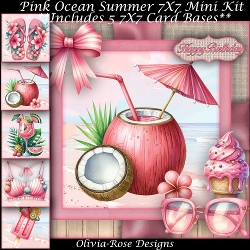 Pink Ocean Summer Mini Kit 7X7