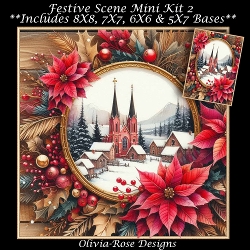 Festive Scene Mini Kit 2 **Includes 8X8, 7X7, 6X6 & 5X7 card bases**  
