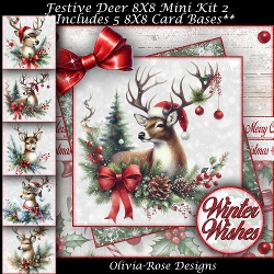 Festive Deer Mini Kit 2 8X8