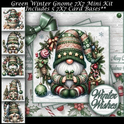Green Winter Gnome Mini Kit 7X7