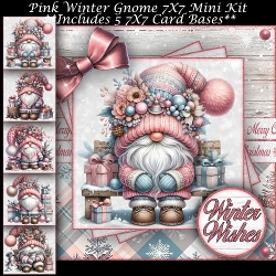 Pink Winter Gnome Mini Kit 7X7