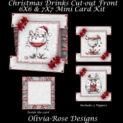 Christmas Drinks Cut-out Front Card Mini Kit