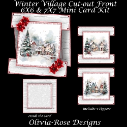 Winter Village Cut-out Front Card Mini Kit