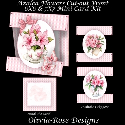 Azalea Flowers Cut-out Front Card Mini Kit
