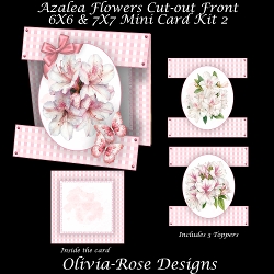 Azalea Flowers Cut-out Front Card Mini Kit 2