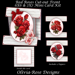 Red Roses Cut-out Front Card Mini Kit