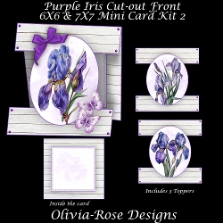 Purple Iris Cut-out Front Card Mini Kit 2