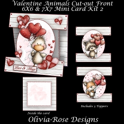 Valentine Animals Cut-out Front Card Mini Kit 2