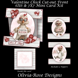 Valentine Chick Cut-out Front Card Mini Kit