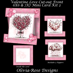 Valentine Love Cut-out Front Card Mini Kit 2