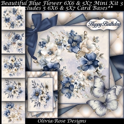 Beautiful Blue Flowers Mini Kit 3