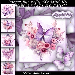 Purple Butterfly Mini Ki 7X7