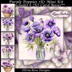 Purple Poppies Mini Kit 7X7
