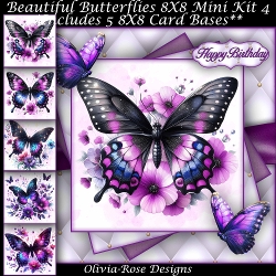 Beautiful Butterflies Mini Kit 4 8X8