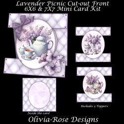 Lavender Picnic Cut-out Front Card Mini Kit 