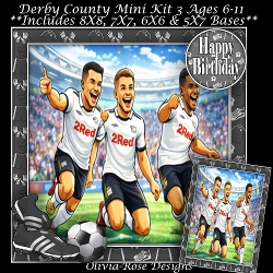 Derby County Mini Kit 3 Ages 6-11 included