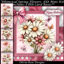 Whimsical Spring Flowers Mini Kit 8X8