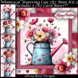 Whimsical Watering Can Mini Kit 2 7X7
