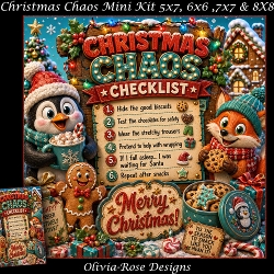cup1453942_104105 - Christmas Chaos Mini Kit **Includes 5X7, 6x6, 7x7 8X8 Card Bases**   