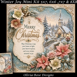 cup1454822_104105 - Winter Joy Mini Kit **Includes 5X7, 6x6, 7x7 8X8 Card Bases**   