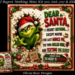 cup1456911_104105 - I Regret Nothing Mini Kit **Includes 5X7, 6x6, 7x7 8X8 Card Bases**   