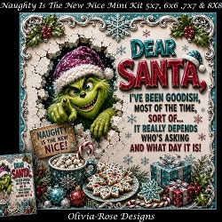 cup1457441_104105 - Naughty Is The New Nice Mini Kit **Includes 5X7, 6x6, 7x7 8X8 Card Bases**   