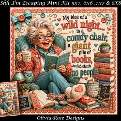cup1458645_104105 - Shh..Im Escaping Mini Kit **Includes 5X7, 6x6, 7x7 8X8 Card Bases**