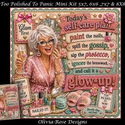 cup1458658_104105 - Too Polished To Panic Mini Kit **Includes 5X7, 6x6, 7x7 8X8 Card Bases**