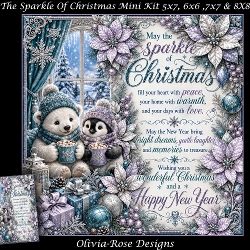 The Sparkle Of Christmas Mini Kit **Includes 5X7, 6x6, 7x7 8X8 Card Bases**   