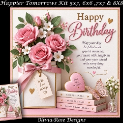Happier Tomorrows Mini Kit **Includes 5X7, 6x6, 7x7 8X8 Card Bases**   