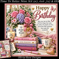 cup1463604_104105 - Time To Relax Mini Kit **Includes 5X7, 6x6, 7x7 8X8 Card Bases**   