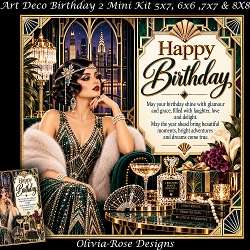 cup1463646_104105 - Art Deco Birthday 2 Mini Kit **Includes 5X7, 6x6, 7x7 8X8 Card Bases**   
