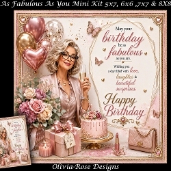 cup1463806_104105 - As Fabulous As You Mini Kit **Includes 5X7, 6x6, 7x7 8X8 Card Bases**   