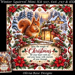 cup1467218_104105 - Winter Squirrel Mini Kit **Includes 5X7, 6x6, 7x7 8X8 Card Bases**   