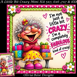 cup1470404_104105 - A Little Bit Crazy Mini Kit **Includes 5X7, 6x6, 7x7 8X8 Card Bases**   