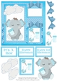 Cute Elephant Blue Quick Card #2