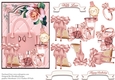 Beautiful Pink and Gold Fashion Card front with decoupage Approx 5x7